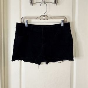 Black denim cut off shorts: US 15: No Boundries